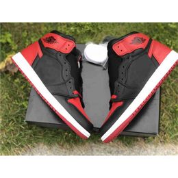 1 High OG Banned Heel With X Basketball Shoes Men Black Varsity Red White 2011 Release Best Quality Sports With Original Box 7-13