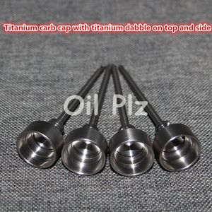 Handgereedschap 1 gat ti carb cap met platte punt Dabber 14 18mm titaniums DABBERS Domloze titanium nagels