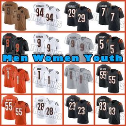 1 Ja'Marr Chase 9 Joe Burrow Maillot de football Evan McPherson Sam Hubbard Tee Higgins Cam Taylor-Britt Bengales Joe Mixon Logan Wilson Trey Hendrickson Mike Hilton