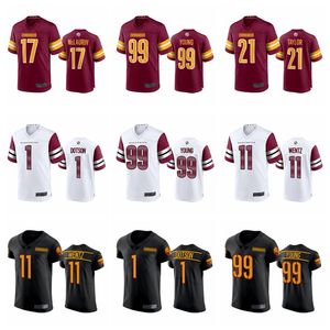 1 Jahan Dotson 99 Chase Young 11 Carson Wentz Washington Commandersmen Women Youth Football Jersey 17 McLaurin 21 Taylor 44 Riggins Curl Jerseys