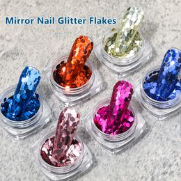 1 JAR Super Sterren Hexagon Nail Glitter Laser Holografische Sequin Arylic Spiegel Vingernagels Vlokken Nagels Kunst Paillette Decals DIY Tips