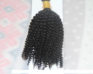 1 Jet black 1 Bundles 10 à 26 pouces cheveux tressés humains en vrac sans trame mongol Afro crépus bouclés cheveux en vrac pour Braiding3024571