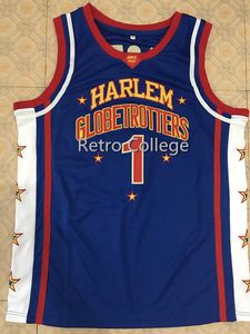 # 1 Kevin Hart # 1 Craig Sager Harlem Globetrotters Maillot de basket-ball cousu personnalisé avec n'importe quel nom et numéro