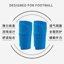 1 kits volwassenen kinderen voetbal scheenbescherming sokken met zak professionele voetbal poot cover mouwen beschermende uitrusting 5 kleuren