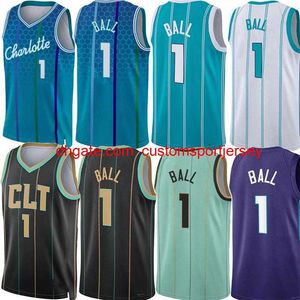 1 maillots de basket-ball LaMelo Ball Hornet 20 Gordon Hayward 3 Terry Rozier III 12 Kelly Oubre Jr. Kai Jones Bouknight New City Green Edition Hommes Maillot personnalisé