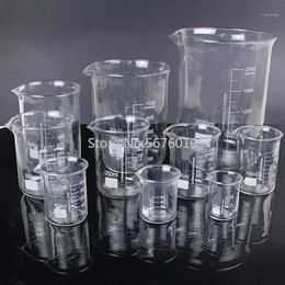 1 lote de laboratorio de 25 ml a 2000 ml vaso de precipitados de forma baja vaso de precipitados transparente de laboratorio de química engrosado con Spout1240G