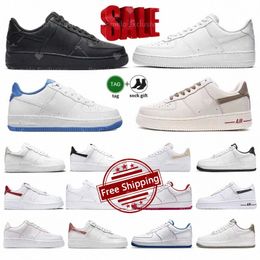 Nike Air Force 1 Low One 07 Triple Black White Valentines Day Shadow Utility Wheat Running Shoes Mens Casual Shoes Utopia Blue Blackout Flats Womens Force Trainers Sneakers