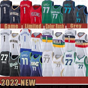 1 Luka Doncic Dirk Nowitzki Basketball Jersey New Mens Orleans Green Pelican Dalla Maverick 77 41 Zion Brown W