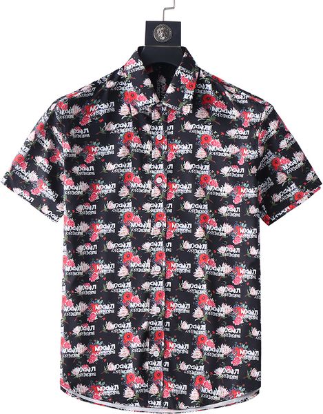 # 1 Shirts de créateur de mode de luxe pour hommes Mode Géométrique Print Bowling Shirt Hawaii Floral Casual Shirts Men Slim Fit Sleeve Short Taille asiatique M-3XL T10