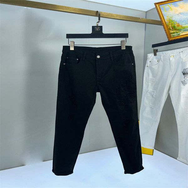 # 1 Luxurys Designers Jeans Distressed France Mode Pierre Straight Men's Biker Hole Stretch Denim Casual Jean Men Skinny Pants Elasticit # 14