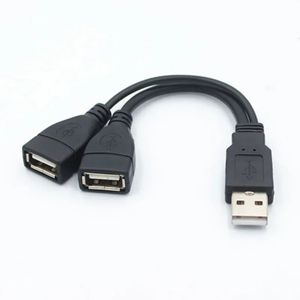 1 mannelijke plug naar 2 vrouwelijke socket USB 2.0 Extension Line Data Cable Power Adapter Converter Splitter USB 2.0 kabel 15/30 cm adapters