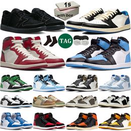 sombre moka air jordan 1 hommes femmes 1S basketball chaussures jordan 1Obsidian 4 4S 2020 feu rouge étoile de mer Cactus Jack Baskets de sport