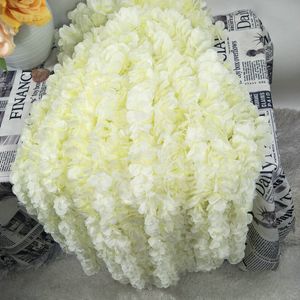 1 meter kunstmatige zijden hydrangea hangende bloemen vine rattan slinger nep bloemen decoraties voor bruiloft feest huizen tuin buiten ceremonie bloemen decor