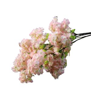 1 mètre de long simulation artificielle de cerise fleur de fleur de fleur bouquet de mariage arc décoration garland décor intérieur 5 couleur flor de cerezo de simulacion artificiel