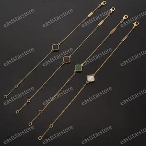 1 mini -motief klaver armbanden bloemarmband luxe sieraden 18k gouden armband en ketting voor vrouwen mannen zilveren ketting elegante sieraden cadeau 12 kleuren