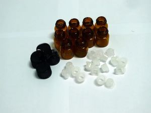1 ml (1/4 DRAM) Amber Glass Essentiële olieflessen, Openingreducer Geen gat Cap 50 Pack Factory Prijs Gratis verzending