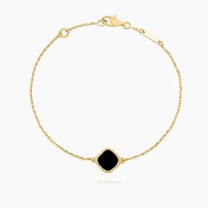 1 Motief Bloem Vierblad Klaver Vanclef Bracelet Designer For Women 2 Side Onyx Moeder van Pearl Dames Braw Armbanden V G-Gold Gold Gold Gold Jewelry Woman Daily Outfit