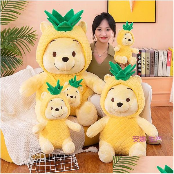 1 nouvel influenceur ananas bouffée ourson en peluche 30 cm chapeau amovible poupées ours en peluche le meilleur cadeau pour les enfants Dhe4W