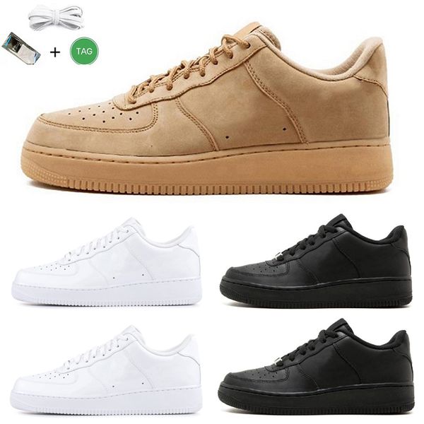 air force airforce 1 bajos Mujeres para correr clásicas triple blancos blancos rojo trigo de plataforma baja zapatilla para hombre entrenador patinetas deportes talla US5.5-11