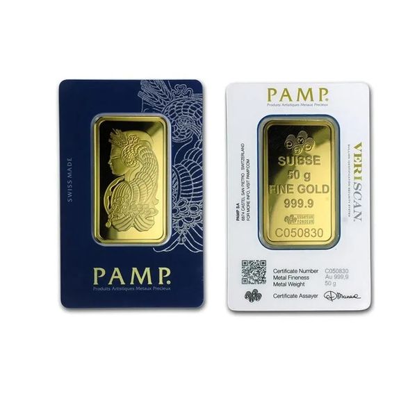 Barra de lingote PAMP PertMint de 1 OZ/20/50/100 gramos, barra de Australia, blíster verde y negro, regalo de negocios de calidad, decoraciones para el hogar, Artesanía de Metal