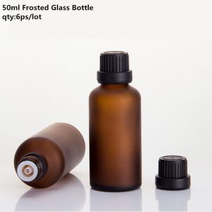 1 oz 30 ml Aceite esencial vacío Botella de Boston de ámbar esmerilado Frasco de vidrio de perfume Paquete de contenedores recargables nasales con Euro Drop