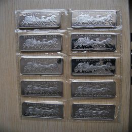 Serie de lingotes de plata americana de 1 onza - Prospector Trademark Towne Prospector APMEX Johnson Matthey Engelhard Barras de plata selladas al vacío 294v