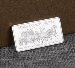 1 oz American Stagecoach Silver Bar Hoogwaardige 999 Zonvering Gold Bullion Silvercoin Non Magnetism Holiday Gift Collection Craft8681284