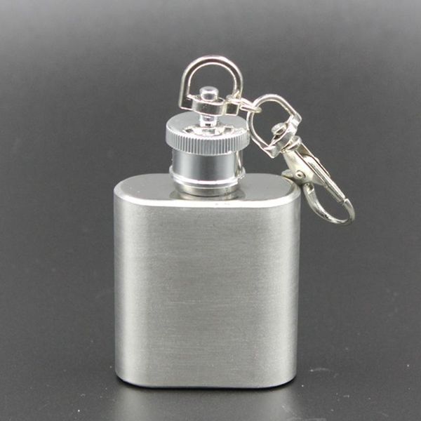 1 Oz En Acier Inoxydable Vin Whisky Pot Bouteille Hanche Flacon Buveur Bouteilles D'alcool Portable Poche Verres Porte-clés