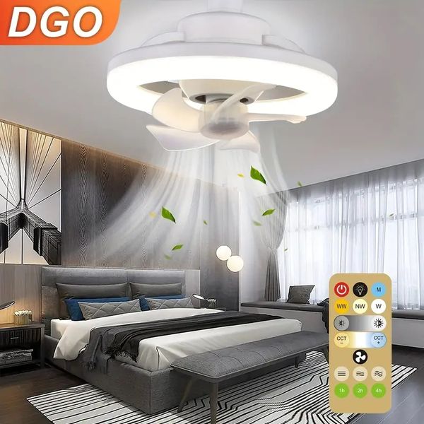 1 paquet, lumière de ventilateur LED à rotation à 360 °, ventilateurs de plafond avec télécommande, ventilateurs de plafond semi-encastrés avec 5 pales, minuterie réversible des pales de ventilateur de plafond à intensité variable