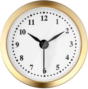 Round Clock Insert - 61MM Replacement Quartz Clock Kit w/ Roman Numerals for Repair Desk (Black)