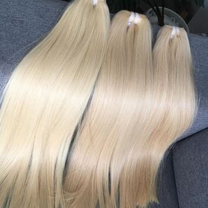 1 Pack Deal 613 Rechte echte Vietnamese Vietnamese rauwe blonde dubbel getrokken haar Inslag Rauw haar Haarhaarproducten Silkachtige rechte menselijk haar