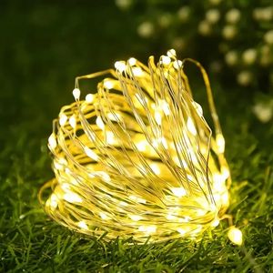 1 paquet de petites guirlandes lumineuses LED en fil de cuivre, étanches, mini guirlandes lumineuses étoilées en fil de cuivre alimentées par batterie pour chambre à coucher, pâques, fêtes, mariage, pièce maîtresse