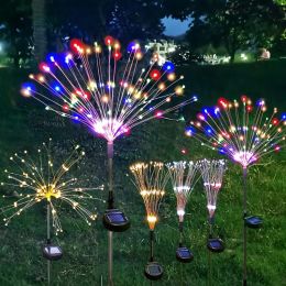 1 Pack Solar Fireworks Lights Outdoor Holiday Lighting Firework Lights for Garden Patio Halloween Christmas Wedding Wall Decor