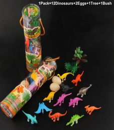 1 pack12pcs mimi dinosaur -figuren Model Barreled Jurassic Dinosaur Set for Children039S Simulation Dinosaur Ornamenten Toys Chr7315737