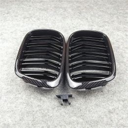 1 paar 2 Slat Auto Roosters Voor 5 Serie E39 Carbon Look Front Racing Grill Grille ABS materiaal ZZ