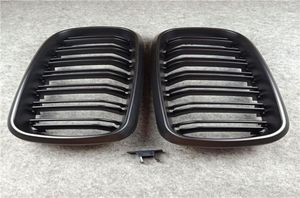 1 paar 2Slat ABS Front Racing Grill Roosters Mat Zwart Glanzend M Kleur Nier Grille Voor BMW X5 x6 F15 F161174302