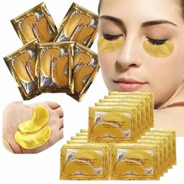 1 paire / 3 paires de masques pour les yeux dorés riches en collagène anti-âge réduisant les cernes rétrécissant les pores ensemble de soins pour les yeux hydratants en profondeur d9mg #