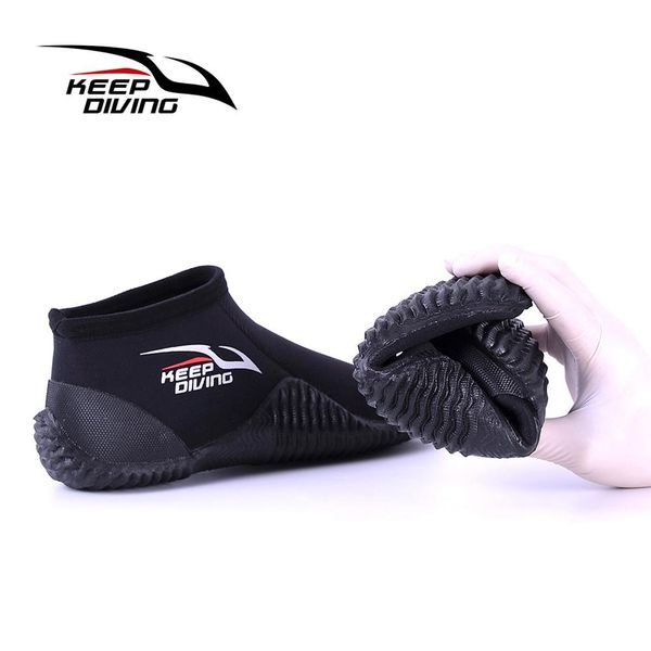 1 paire Chaussures d'eau néoprène 4 mm Séchage rapide basse plongeon botte de plongée en apnée Chaussettes pour la pêche en mer surf sur la planche à surface