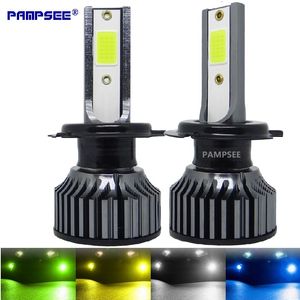 1 paar 72 W 16000LM Auto Koplamp H4 H7 H1 LED H8 H9 H11 12000 K 6000 K 6500 K citroengroen Auto mistlamp H3 9005 HB3 9006 12 V LED Lamp F2C