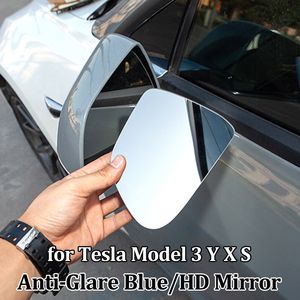 1 paire 800 rétroviseur latéral lentille en verre bleu pour Tesla modèle 3 Y S X porte grand Angle rétroviseur Anti-éblouissement accessoires extérieurs