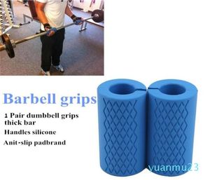 1 Paar Barbell Dumbbell Grips Dikke Bar Handgrepen Siliconen Antislip Pad Dikke Bar Handgrepen Pull Up Gewichtheffen Vet Grip