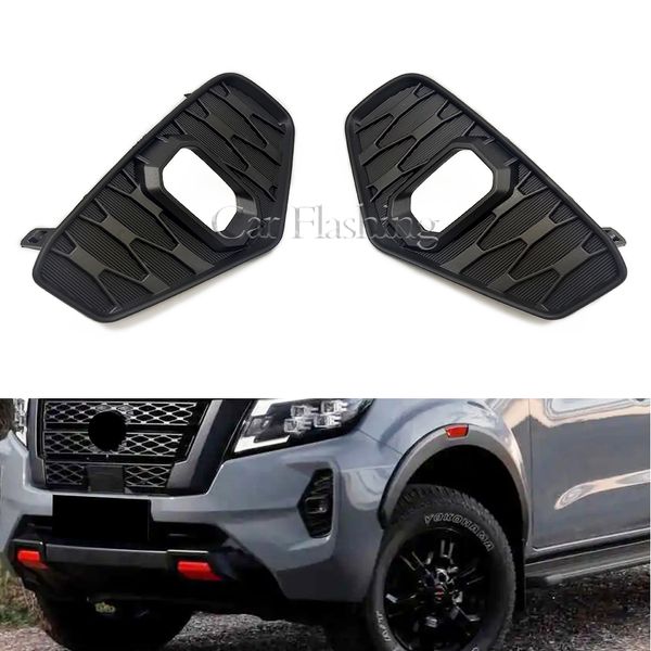 1 paire couvercle de cadre de lampe de brouillard noir pour Nissan Navara NP300 2020 2021 2022 COUVERTURE DE LA LIGNE