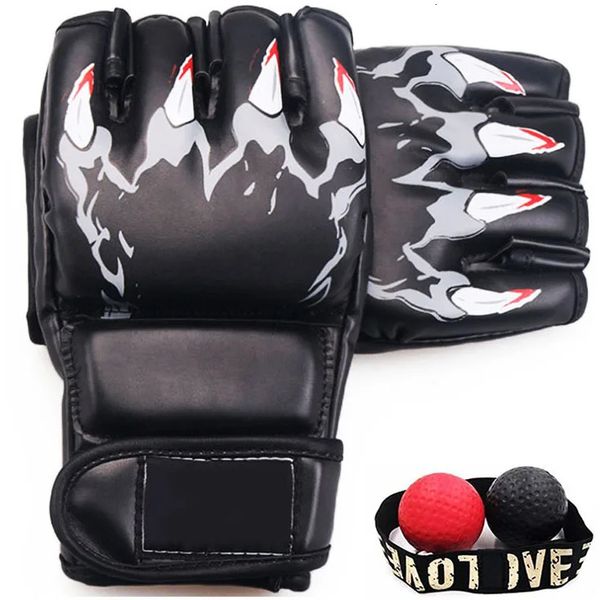 1 paire Gants de boxe avec balle pour hommes Femmes Boîte d'équipement Glove uniquement une taille bleue noir Drop 231222