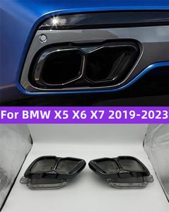 Tuyau d'échappement en acier inoxydable noir, 1 paire, pour BMW X5 X6 X7 G05 G06 G07 2019 – 2023, embouts de silencieux de mise à niveau à 4 sorties