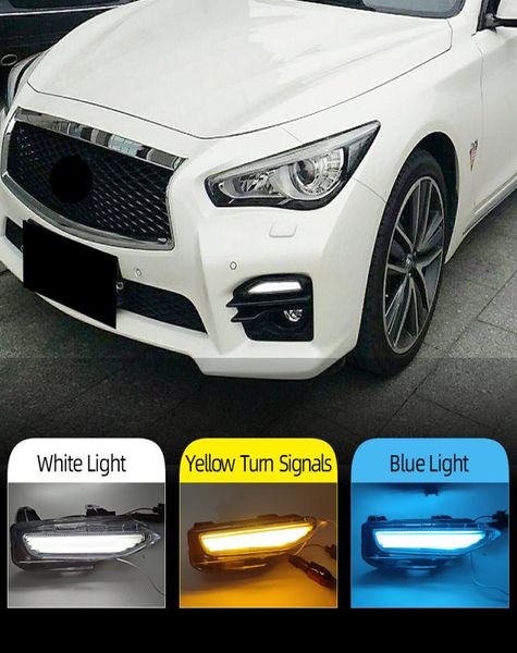 1 par de luces antiniebla del parachoques delantero del coche, luz de circulación diurna, lámpara de señal DRL para Infiniti Q50 Q50S Sport modelo 20142020 261304GA0A6241980