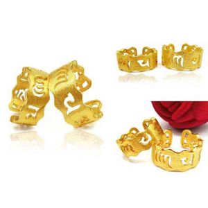 1 paar Chinese stijl gesneden paar ringen verlovingsringen bruiloft sieraden voor vrouwen mannen G1125