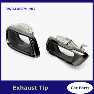 1 paar chroom zwarte uitlaatdemper tips set eindpijptrim passen voor BMW x5 g05 m sport