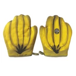 1 Paar Creatieve Banaan Vorm Magnetron Handschoenen Katoen Hittebestendige Bakken Bbq Keuken Accessoires Ovenwanten Tool Mitten 240227
