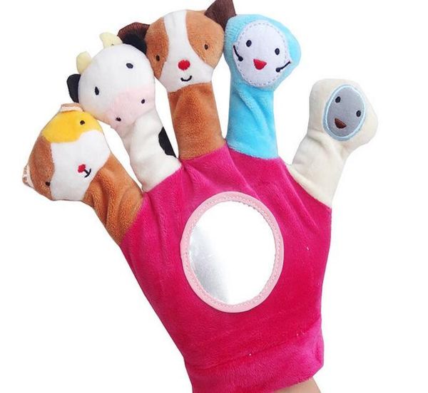 1 par linda animal muñecas de marionetas de lujo juguete de títere de mano de obra de mano para niños para niños cuentos de cama 5425613