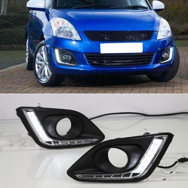 1 par de luces de circulación diurna DRL cubierta de luz antiniebla 12v blanco DRL para Suzuki Swift 2014 2015 20168459860